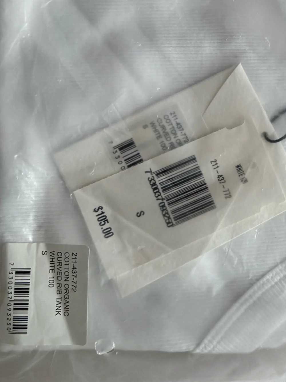 White Crewneck Tank Top - Packaged with tags